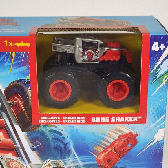 Hot Wheels Monster Trucks Arena‎ Smashers Bone Shaker Tire Press Challenge NEW - Picture 2 of 10